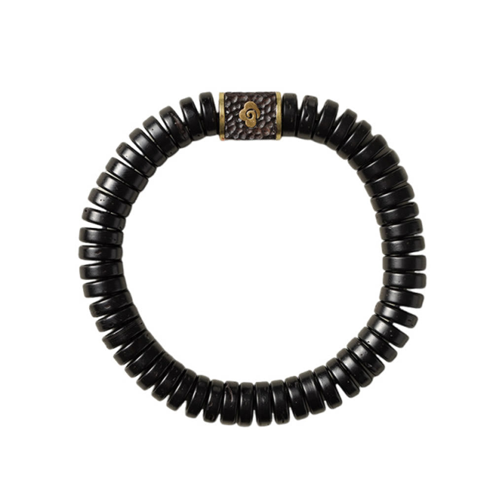 Fortune Jewel Tibetan Coconut Shell Auspicious Clouds Positive Bracelet