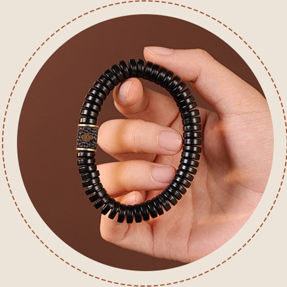 Fortune Jewel Tibetan Coconut Shell Auspicious Clouds Positive Bracelet