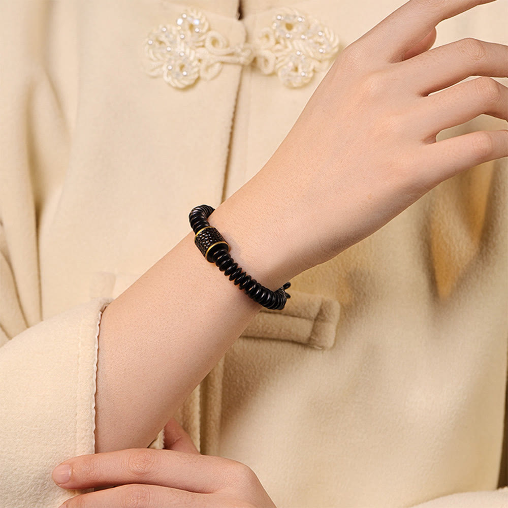 Fortune Jewel Tibetan Coconut Shell Auspicious Clouds Positive Bracelet