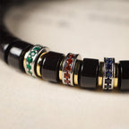 Fortune Jewel Ebony Wood Small Leaf Red Sandalwood Zircon Peace Bracelet