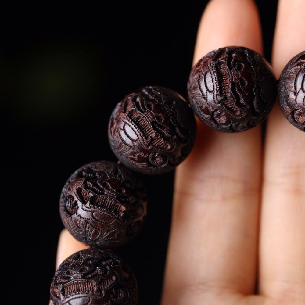 Fortune Jewel Tibetan Rosewood Engraving PiXiu Warmth Bracelet
