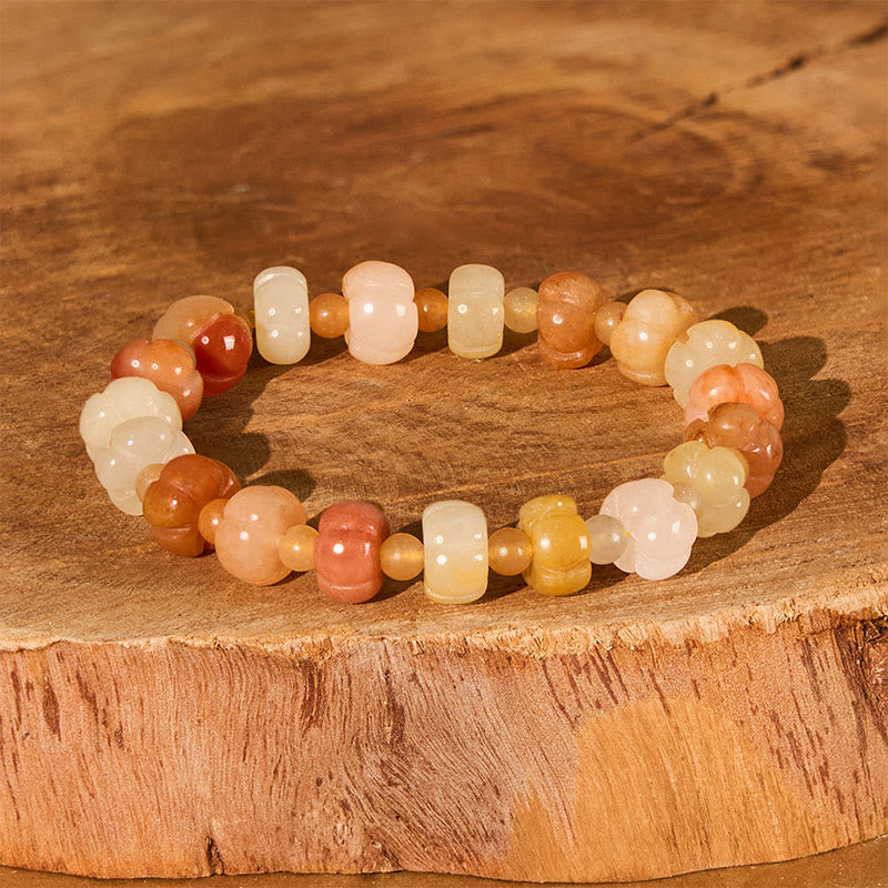 Fortune Jewel Golden Silk Jade Pumpkin Beads Wealth Luck Bracelet