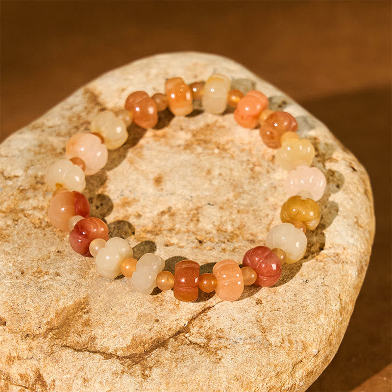 Fortune Jewel Golden Silk Jade Pumpkin Beads Wealth Luck Bracelet