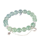 Fortune Jewel Green Fluorite Beads Moon Star Peace Bracelet