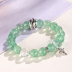 Fortune Jewel Green Fluorite Beads Moon Star Peace Bracelet