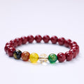 Fortune Jewel Cinnabar Agate Five Directions Gods Of Wealth Blessing Bracelet