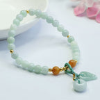 Fortune Jewel Jade Beads Leaf Peace Buckle Prosperity Bracelet