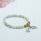 Fortune Jewel Jade Beads Leaf Peace Buckle Prosperity Bracelet