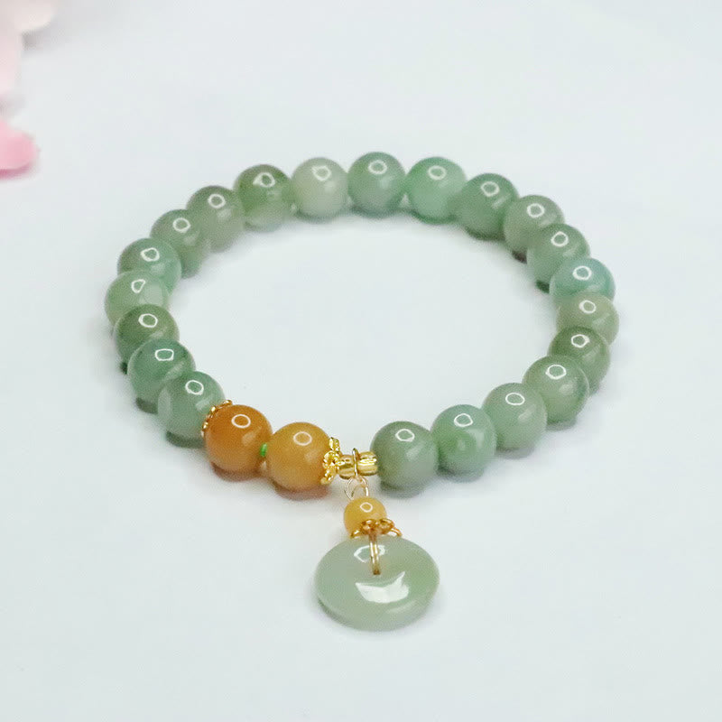 Fortune Jewel Jade Beads Peace Buckle Prosperity Abundance Bracelet
