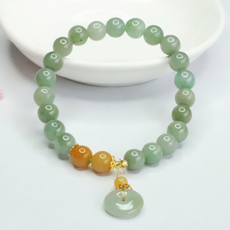 Fortune Jewel Jade Beads Peace Buckle Prosperity Abundance Bracelet
