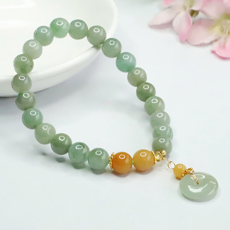 Fortune Jewel Jade Beads Peace Buckle Prosperity Abundance Bracelet