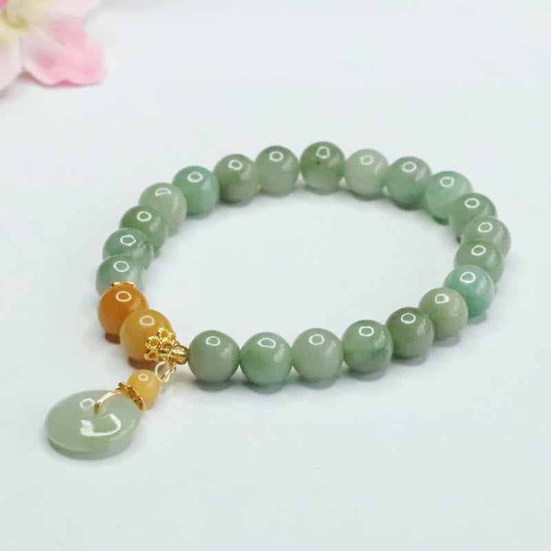 Fortune Jewel Jade Beads Peace Buckle Prosperity Abundance Bracelet