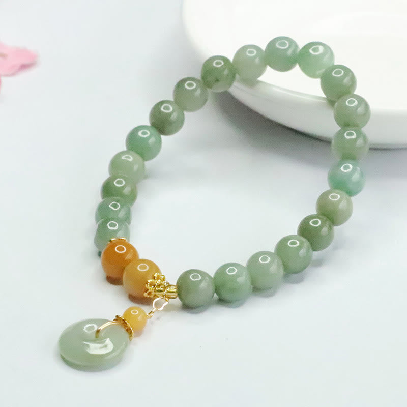 Fortune Jewel Jade Beads Peace Buckle Prosperity Abundance Bracelet