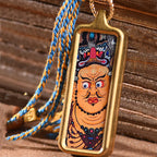 Fortune Jewel Tibet God Of Wealth Titanium Steel Thangka Wealth Necklace Pendant