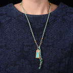 Fortune Jewel Tibet God Of Wealth Titanium Steel Thangka Wealth Necklace Pendant