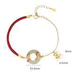 Fortune Jewel 999 Sterling Silver Hetian White Jade Double Koi Fish Peace Buckle Lucky Charm Wealth Bracelet