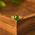 Fortune Jewel Natural Jade Adjustable Buckle Prosperity Ring