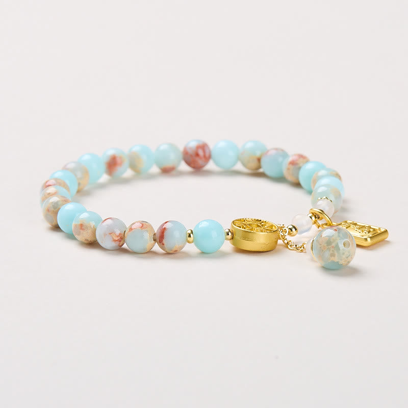 Fortune Jewel Shoushan Stone Copper Coin Money From All Directions Wealth Bracelet