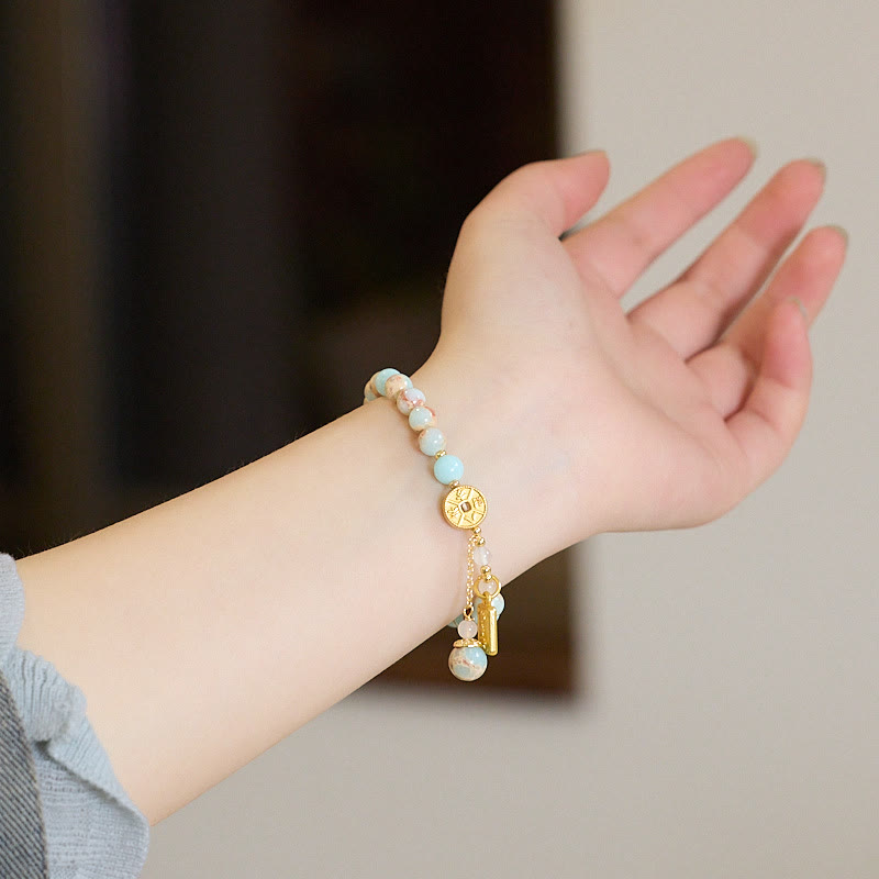 Fortune Jewel Shoushan Stone Copper Coin Money From All Directions Wealth Bracelet