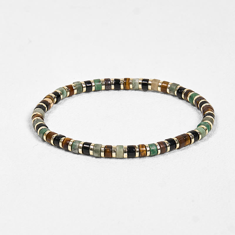 Fortune Jewel Natural Hematite Tiger Eye Stones Support Bracelet