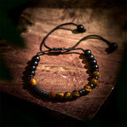 Fortune Jewel 3Pcs Tiger Eye Lava Rock Protection Bracelet Set