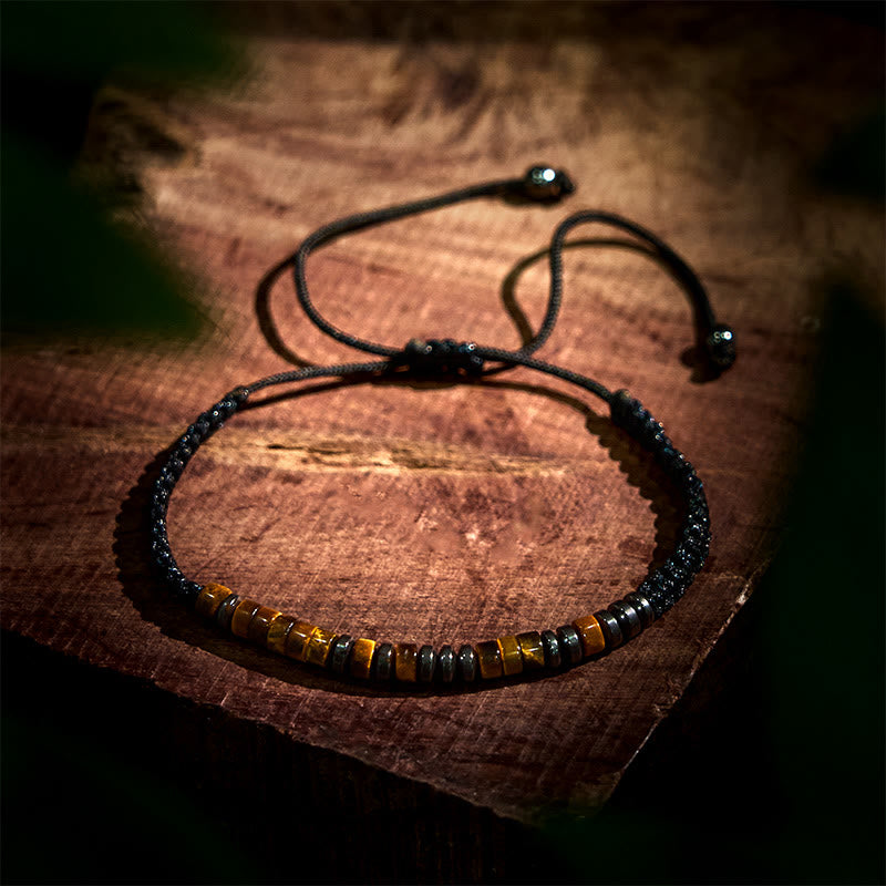 Fortune Jewel 3Pcs Tiger Eye Lava Rock Protection Bracelet Set
