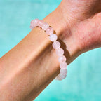 Fortune Jewel Natural Pink Crystal Beads Peace Buckle Self-acceptance Bracelet