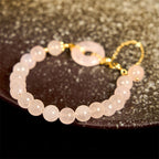 Fortune Jewel Natural Pink Crystal Beads Peace Buckle Self-acceptance Bracelet