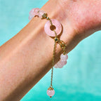 Fortune Jewel Natural Pink Crystal Beads Peace Buckle Self-acceptance Bracelet