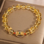 Fortune Jewel Natural Golden Rutilated Quartz Beads Auspiciousness Bracelet