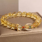 Fortune Jewel Natural Golden Rutilated Quartz Beads Auspiciousness Bracelet