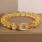 Fortune Jewel Natural Golden Rutilated Quartz Beads Auspiciousness Bracelet