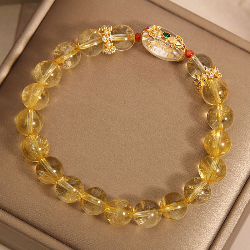 Fortune Jewel Natural Golden Rutilated Quartz Beads Auspiciousness Bracelet