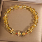 Fortune Jewel Natural Golden Rutilated Quartz Beads Auspiciousness Bracelet