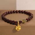 Fortune Jewel Cat's Paw Garnet Hetian Jade Beads Purification Bracelet