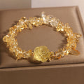 Fortune Jewel Natural Citrine Irregular Bead Petals Pleasure Bracelet