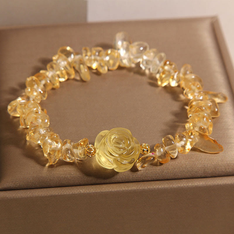 Fortune Jewel Natural Citrine Irregular Bead Petals Pleasure Bracelet