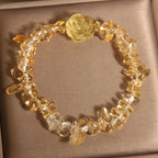 Fortune Jewel Natural Citrine Irregular Bead Petals Pleasure Bracelet
