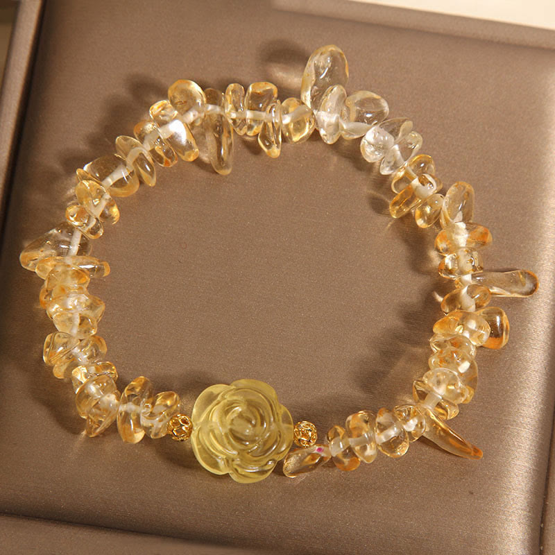 Fortune Jewel Natural Citrine Irregular Bead Petals Pleasure Bracelet