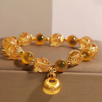 Fortune Jewel Yellow Candy Agate Fu Character Blessing Bag Healing Bracelet