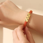 Fortune Jewel Tibetan Om Mani Padme Hum Various Colors Rope Gold Thread Diamond Knot Luck Buckle Bracelet