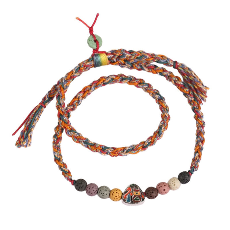 Fortune Jewel Dragon Boat Festival Colorful Rope Lava Rock Fu Character Rice Dumplings Luck Braided Bracelet