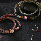 Fortune Jewel Dragon Boat Festival Colorful Rope Lava Rock Fu Character Rice Dumplings Luck Braided Bracelet