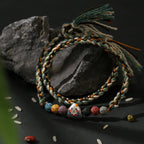Fortune Jewel Dragon Boat Festival Colorful Rope Lava Rock Fu Character Rice Dumplings Luck Braided Bracelet