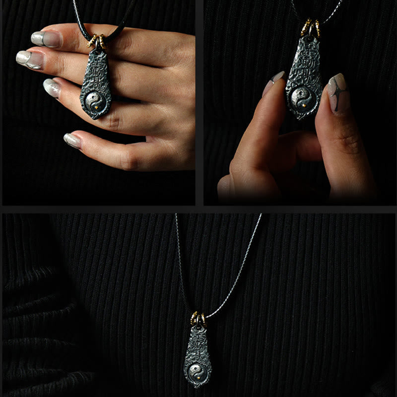 Fortune Jewel 999 Sterling Silver 24k Gold Big Dipper Yin Yang Design Harmony Necklace Pendant