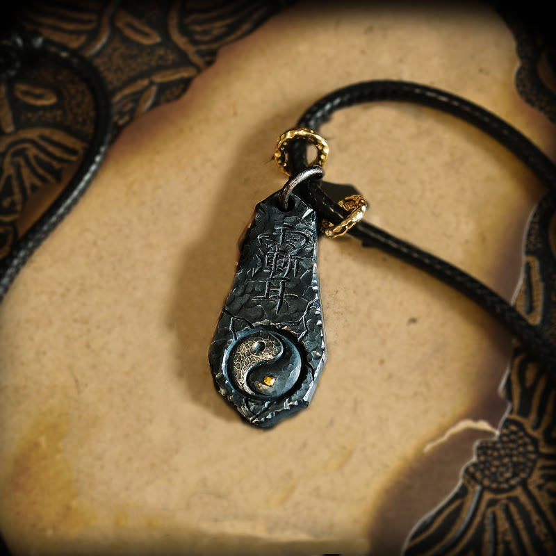 Fortune Jewel 999 Sterling Silver 24k Gold Big Dipper Yin Yang Design Harmony Necklace Pendant