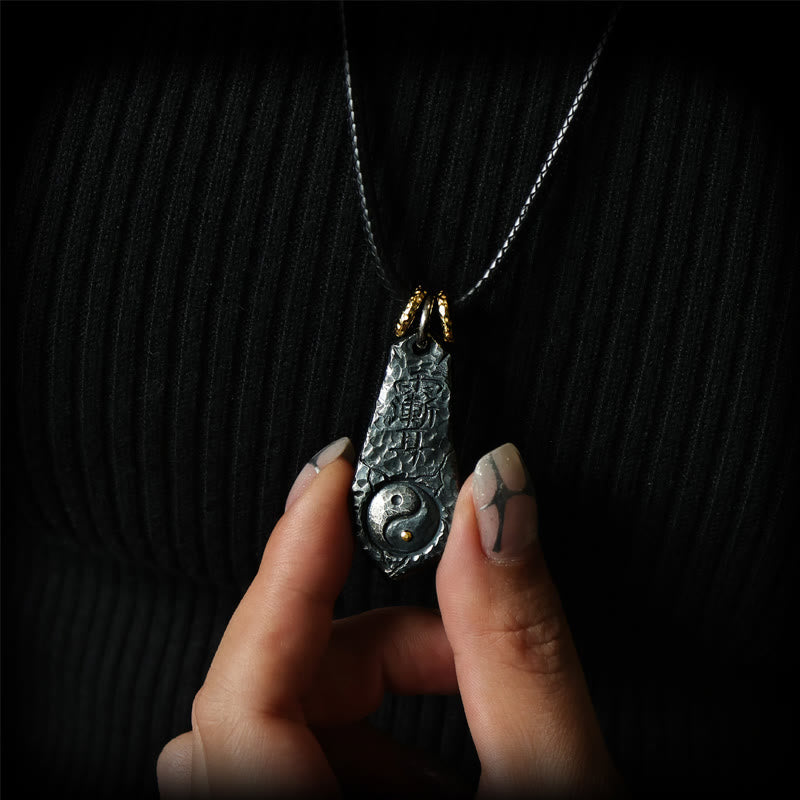 Fortune Jewel 999 Sterling Silver 24k Gold Big Dipper Yin Yang Design Harmony Necklace Pendant
