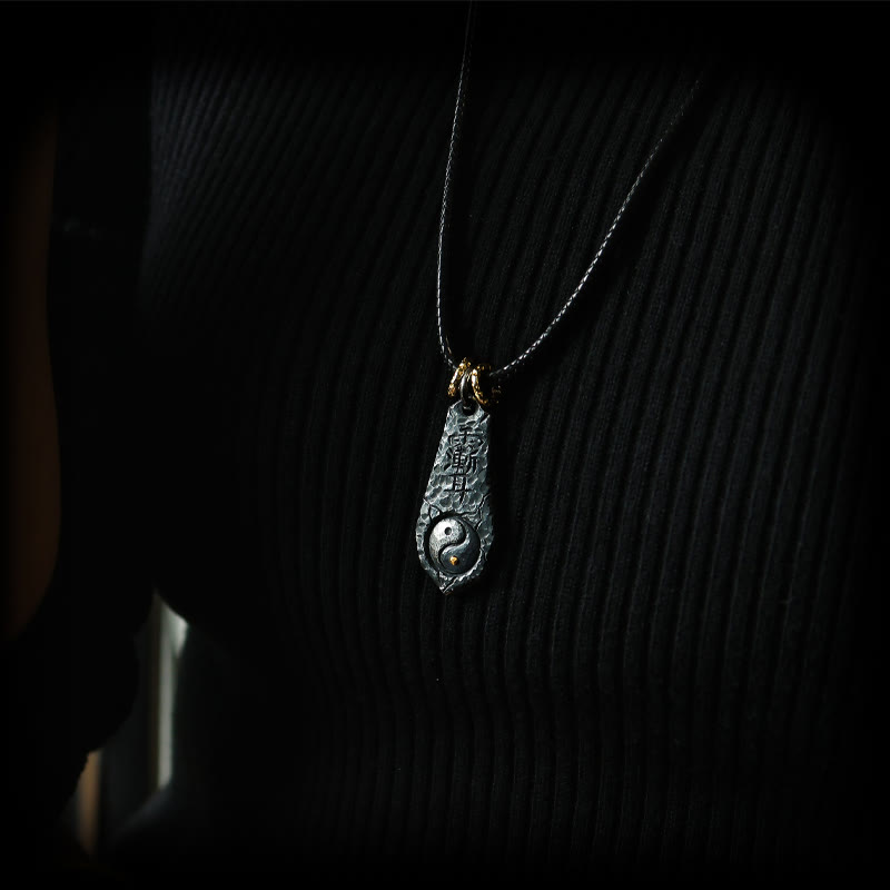 Fortune Jewel 999 Sterling Silver 24k Gold Big Dipper Yin Yang Design Harmony Necklace Pendant