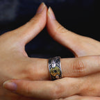 Fortune Jewel Adjustable Opening 925 Sterling Silver Lucky Koi Fish Copper Coin Auspicious Clouds Wealth Ring