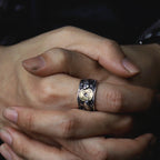 Fortune Jewel Adjustable Opening 925 Sterling Silver Lucky Koi Fish Copper Coin Auspicious Clouds Wealth Ring